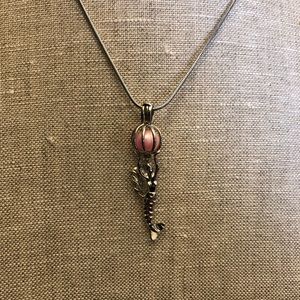 Mermaid Necklace with Faux Pink Opal